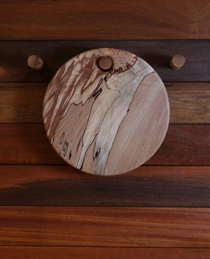 Round Serving Board in Spalted Beech